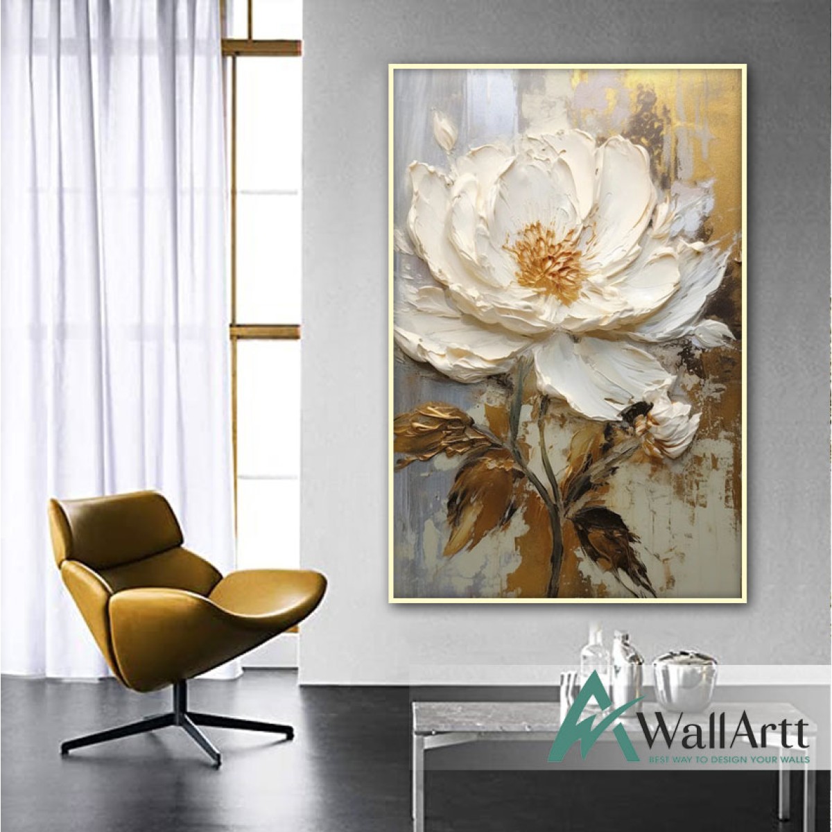 Gold Elegancy II 3d Heavy Textured Partial Oil Painting